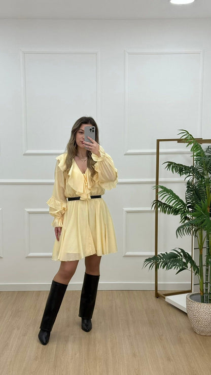 VESTIDO CURTO FOLHO