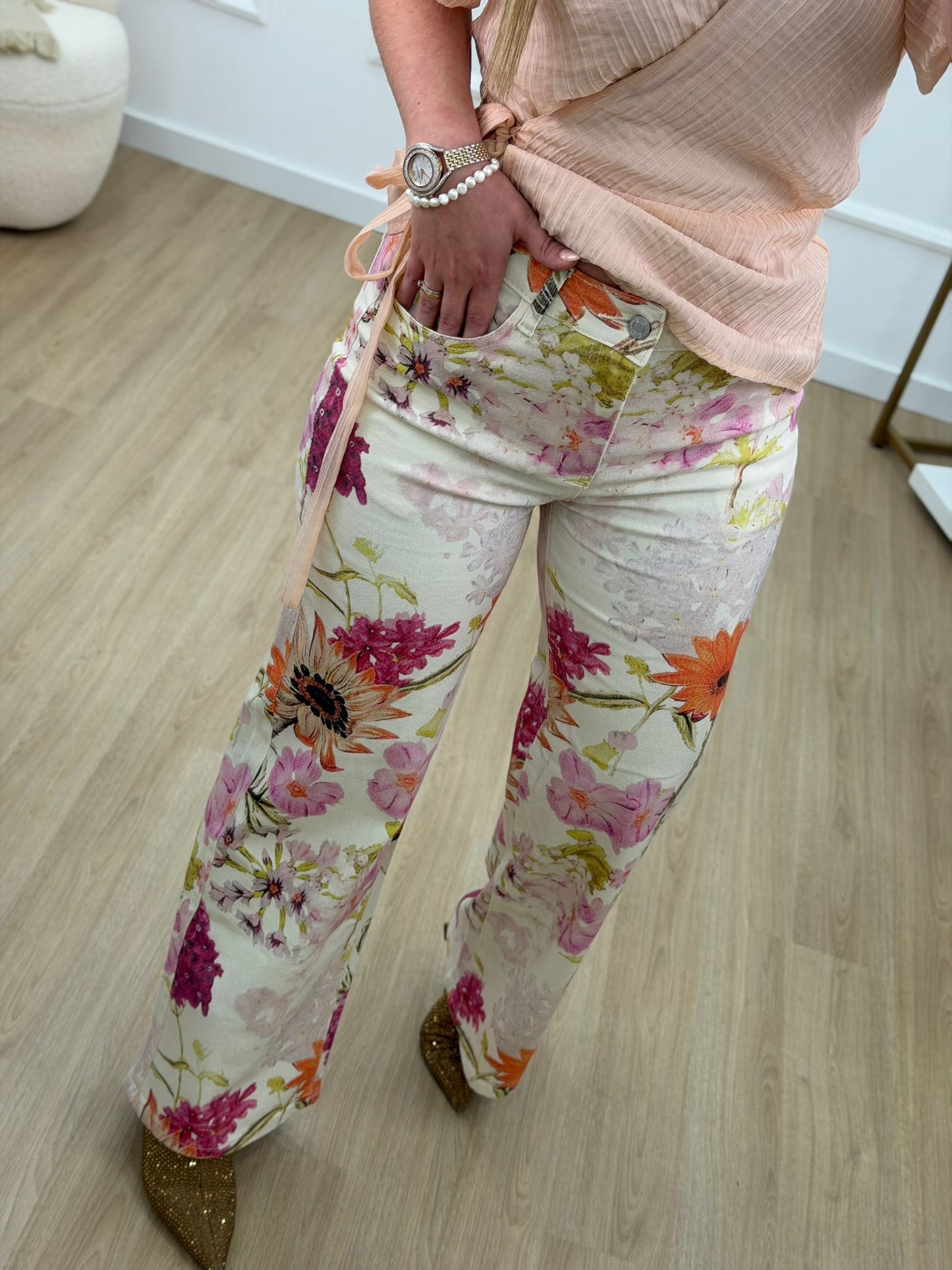 CALÇA ESTAMPADA FLORES