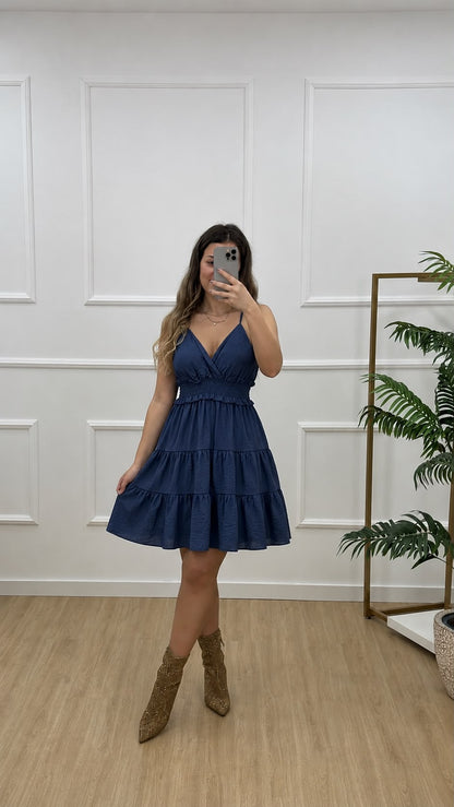 VESTIDO CURTO ALÇAS FINAS