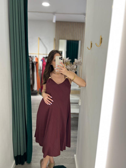 VESTIDO MIDI LISO